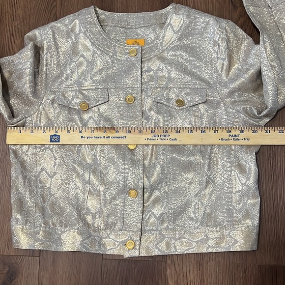 Ruby Rd. Gold shimmer Jacket shacket Size 12 decorative details Shiny - Picture 4 of 14